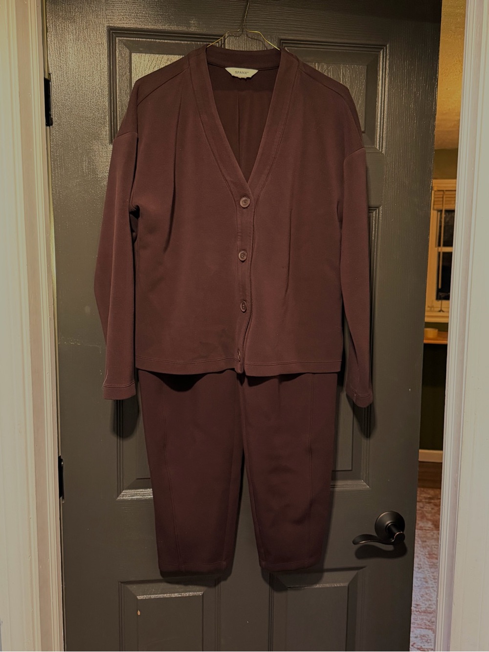 SPANX Two-Piece Lounge Set in Deep Plum